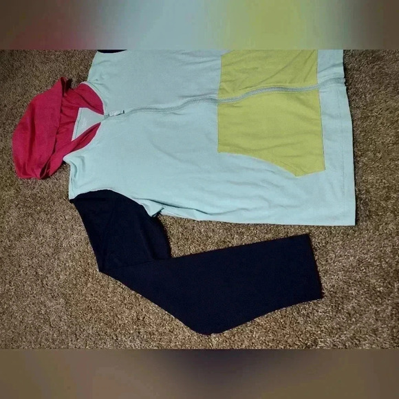 Lands End Colorblock zipup lightweight hoodie NWOT - Picture 2 of 9